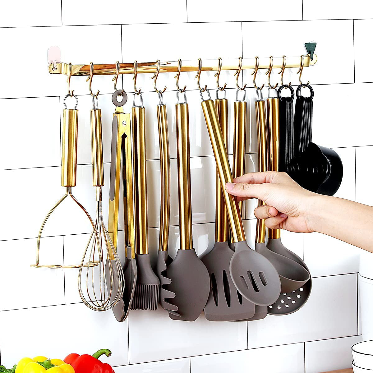 8-Piece Non-Stick Silicone Cooking Utensils Set with Stand, Sturdy