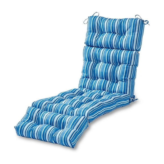 Greendale Home Fashions Sapphire Stripe 72 x 22 in. Outdoor Chaise Lounge Cushion