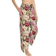 thumbnail image 2 of Naloa Tulips Flowers Print Women’s Ultra-Soft Comfy Pajama Lounge Pants with Pockets & Drawstring, 2 of 8