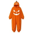 thumbnail image 6 of Ruyelune Red Adult Pumpkin Onesie Costume Funny Hooded Halloween Pajamas for Party, Super Soft Flannel Jumpsuit for Men & Women S, 6 of 6