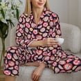 thumbnail image 6 of Honeii Tomatoes print Women's Pajama Sets Long Sleeve Button Down Sleepwear Nightwear Soft Pjs Lounge Sets-Large, 6 of 7