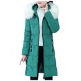 thumbnail image 2 of EGNMCR Manteau à Manches Longues pour Femmes, Manteau Décontracté Sans Capuche à Manches Longues & Vestes Femmes Hiver Manteau Matelassé à Capuche à Manches Longues Manteau d'Extérieur Femmes Manteau, 2 of 9