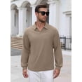 thumbnail image 2 of COOFANDY Long Sleeve Polo Shirts for Men Knit Polo Sweater Lightweight Ribbed Pullover Sweater for Men Casual Collared Shirts for Daily Life, Business and Sports in Autumn and Winter, 2 of 7