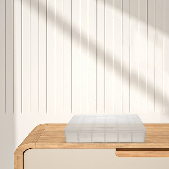 HEMOTON 2pcs Clear Plastic Bead Organizer Box 24 Compartment Fishing Tackle Box Organizer with Adjustable Dividers for Jewelry Art Crafts