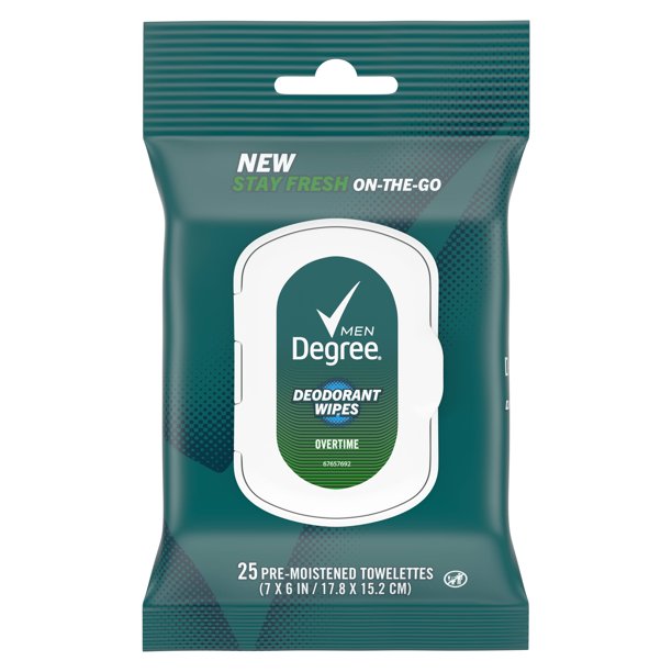 Degree Men OnTheGo Deodorant Wipes Overtime 25ct
