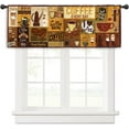 thumbnail image 6 of Coffee Vintage Kitchen Curtain Valance 54W x 18H Rod Pocket Farmhouse Rustic Cafe Window Treatment for Living Room Bedroom Bathroom, 6 of 6