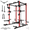 RED PRO, variant on Eonfit E3 Smith Machine with 3D Rotating Arm for Home Gym Equipment, Multi-Function Power Cage Squat Rack with Cable Crossover LAT Pulldown Pulley System All in One (E3 BLK PRO)