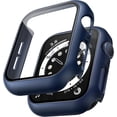 thumbnail image 1 of TAURI Paquete de 2 estuches rígidos diseñados para Apple Watch Series 9 (2023) Series 8/7 41 mm, [HD Clear] Protector de pantalla de vidrio templado 9H incorporado, [Protección completa] Cubierta delg, 1 of 4