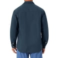 thumbnail image 3 of INSPIRAR CHIC Camisas de trabajo casuales para hombres de manga larga con botones, bolsillos, para pesca y senderismo, L Azul oscuro, 3 of 6