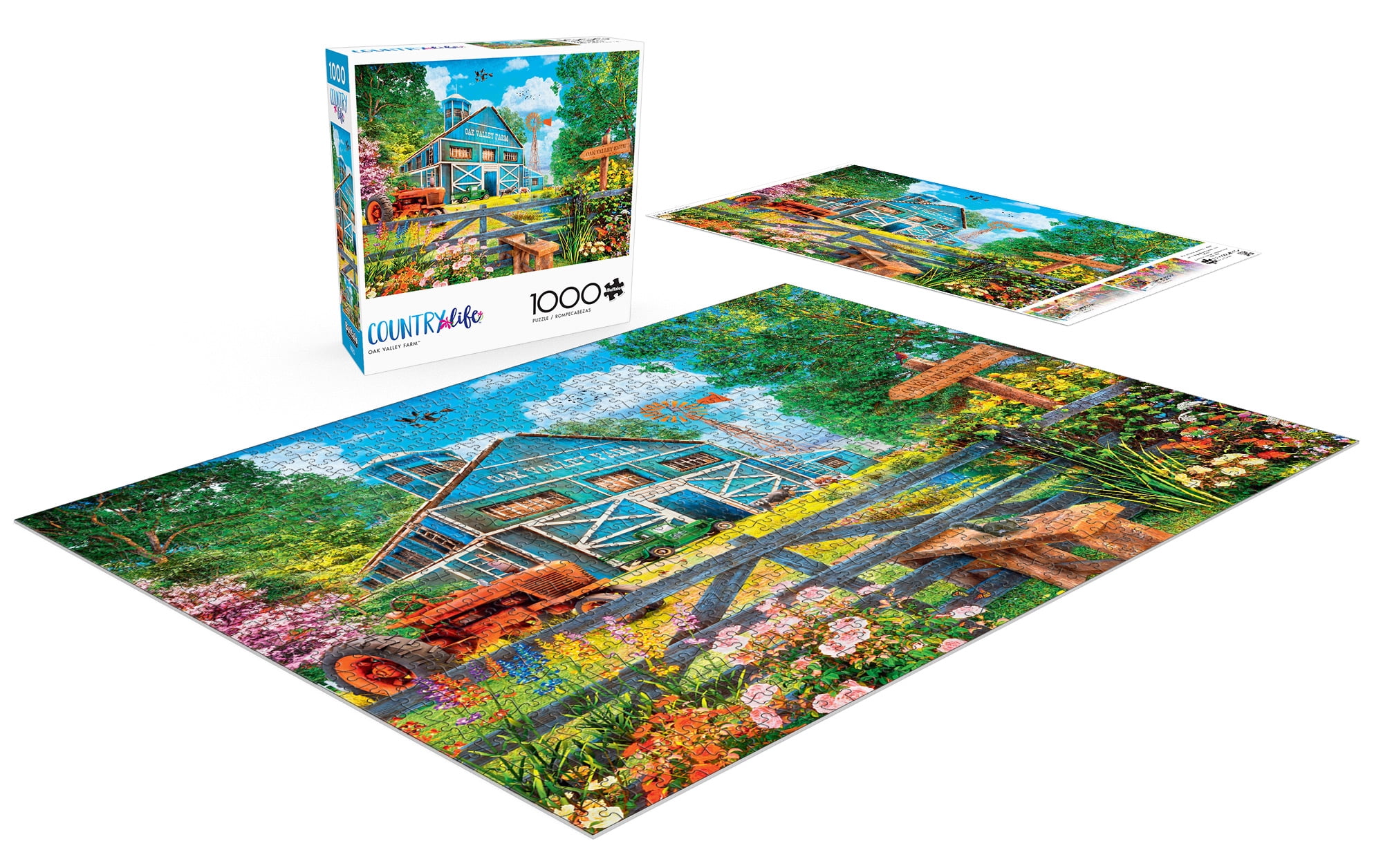 Buffalo Games 1000-Piece Country Life Oak Valley Farm Interlocking Jigsaw Puzzle