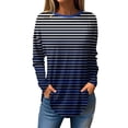 thumbnail image 2 of Fall Clothes for Women Plus Size Women's Loose Round Neck Leaf Print Long Sleeve T-Shirt Top Pullover, 2 of 4