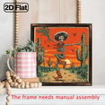 thumbnail image 6 of 2D Flat 1pc Classic Wooden Skull Cactus Wall Art, 8x8 Inch Vintage Decorative Sign with Sombrero, Polished Finish, Abstract Theme for Home, Living Room, Bedroom, Versatile Room Decoration Abstract, 6 of 9