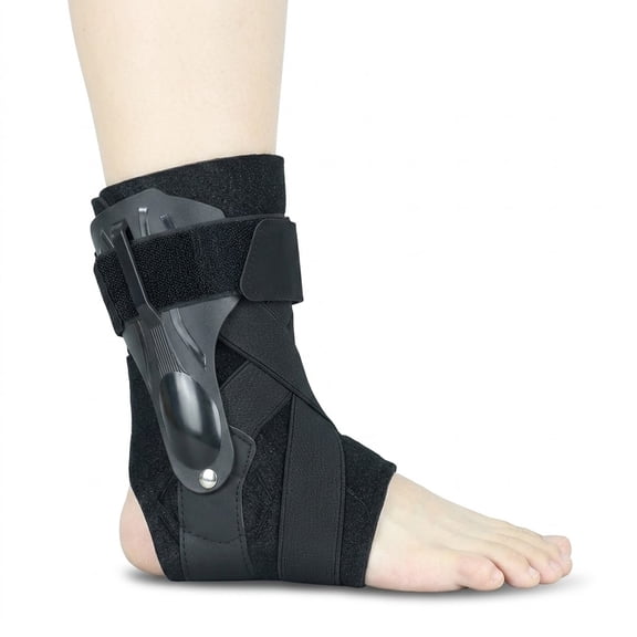 Ankle Support Brace with Adjustable Straps Compression Stabilizer for Sports Sprain Recovery and Ankle Protection