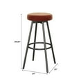 thumbnail image 4 of Pemberly Row 29.25" Metal & Fabric Bar Stool in Rust (Set of 2), 4 of 13