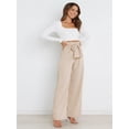 thumbnail image 5 of Wide Leg Dress Pants for Women High Waisted Wide Leg Pants with Belt Office Work Business Casual Trousers with Pockets, 5 of 8