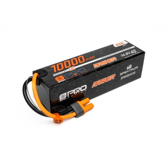 Spektrum Accessories 10000mAh 4S 14.8V Smart Pro Basher LiPo 120C IC5 SPMXB4S100 Car Batteries & Accessories