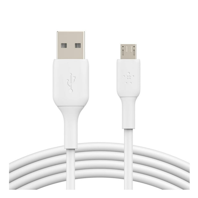 Cable Usb-A A Micro-Usb Blanco 1M negro