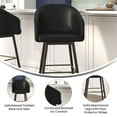 thumbnail image 4 of Merrick Lane Faux Leather Mid-Back Bar Stools, Black/Walnut, 4 of 11