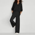 thumbnail image 5 of Womens 2 Piece Outfits V Neck Long Sleeve Sweatshirts & Casual Pocket Pants Sets Business Outdoor Running Outfits XL, 5 of 6