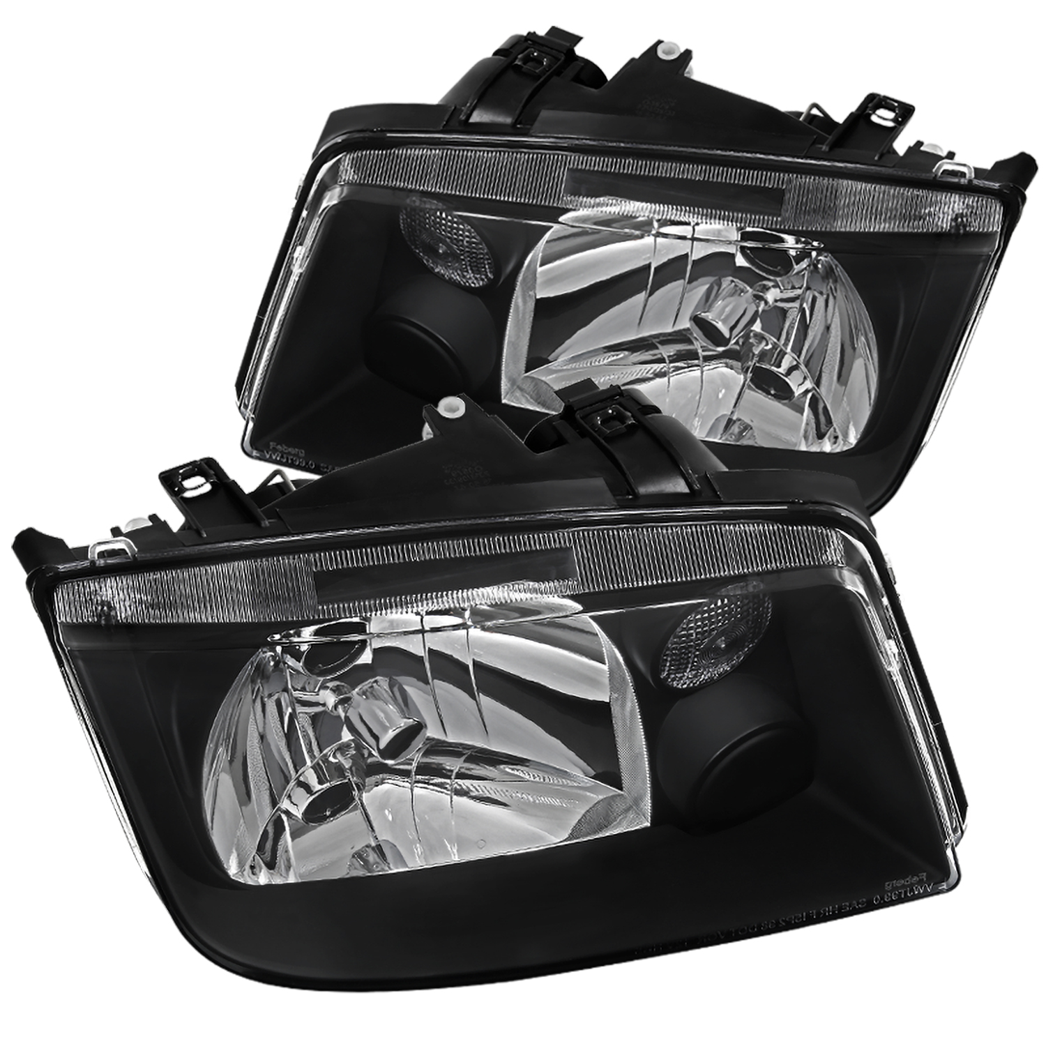 For 99-05 Volkswagen Jetta Euro Smoked Driving Headlights w// Built In Fog Lights