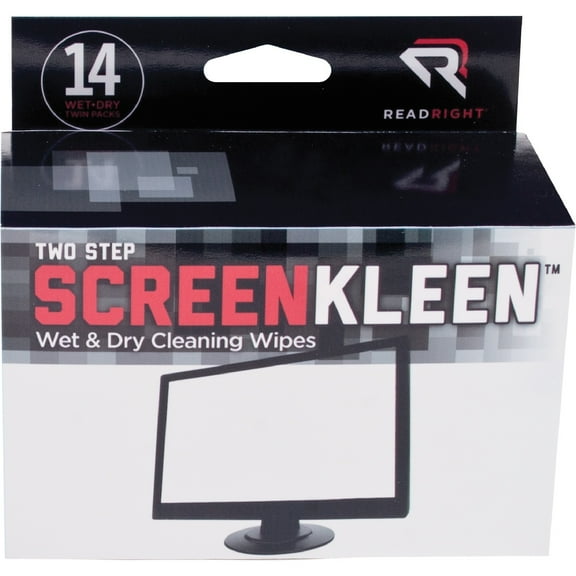 Two Step Screenkleen Wet And Dry Cleaning Wipes, 5 X 5, 14/box | Bundle of 5 Boxes