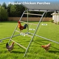 thumbnail image 6 of YOKWOK Heavy Duty Walk-in Chicken Coop, 19.7'Lx10'W Metal Poultry Run with Waterproof UV Cover, Climbing Frame, Large Chicken House for 10-15 Chickens, Outdoor Backyard Farm Use, Spire Roof, 6 of 7