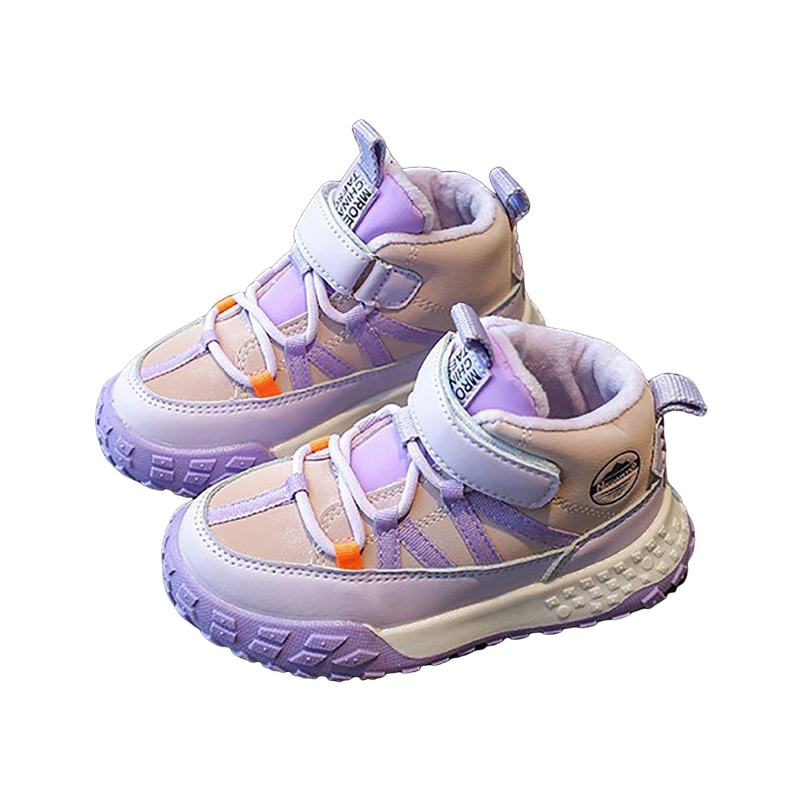 YDFCWXW Kids Hiking Boots Waterproof Girls Hiking Boots Durable TPR Traction Outsole Girls Hiking Shoes Anti-Skid Athletic Hook and Loop Closure Kids Hiking Shoes for Outdoor (Purple, 2)