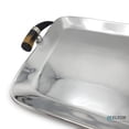 thumbnail image 5 of ELYON 21" Rectangular Serving Tray with Horn Handles, Handmade Silver Platter, 5 of 6