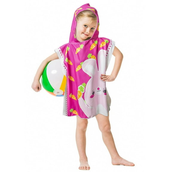 MALLMALL6 Bath Towel, Beach Towel, Hooded Poncho Towel With Robot