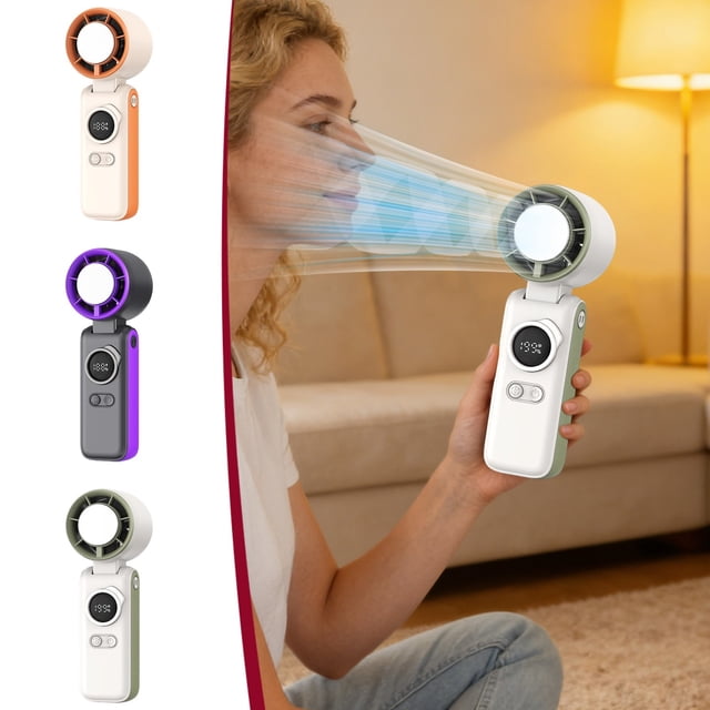 Sentmoon Travel Fans Portable Small Fan 199Speed Ice Compress Handheld Fan USB Rechargeable Portable Refrigeration FanQuietCooling Fan for OutdoorSports Daily Office Use