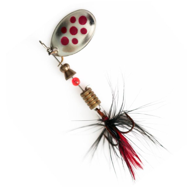 Cuchara giratoria Lentejuelas Señuelo de pesca Cebo artificial giratorio (plata + rojo) Tmvgtek pescar