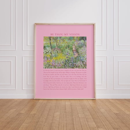 Be Thou My Vision Hymn Wall Art Vintage Monet Pink Christian Home Decor Unframed Paper Print