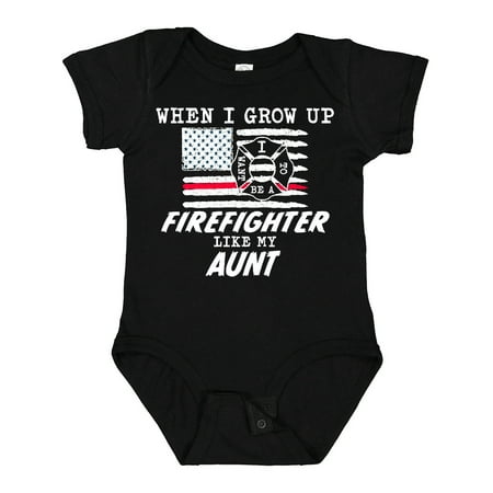 

Inktastic When I Grow Up I Want to Be a Firefighter Like My Aunt Gift Baby Boy or Baby Girl Bodysuit