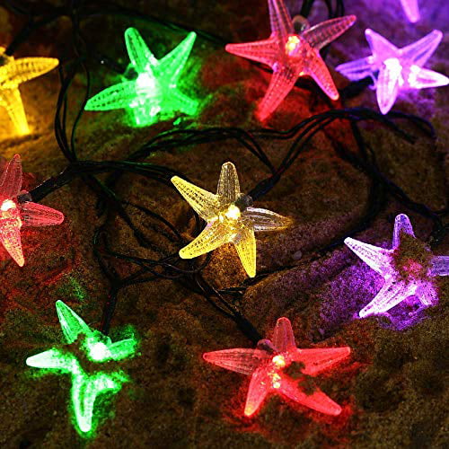 20ft 30 LED Fairy Christmas Lights Halloween Light Starfish Solar String Lights 