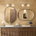 thumbnail image 3 of Oval Mirror 24"x36" Black Aluminum Alloy Framed French Cleat Mounted Wall Decor Bathroom Vanity Mirror with 5-Year Warranty, 3 of 9