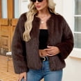 thumbnail image 5 of Womens Faux Fur Coat 2026 Winter Long Sleeve Open Front Shaggy Furry Warm Fluffy Parka Short Jacket Outwear, 5 of 7