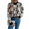 thumbnail image 3 of Women'S Round Neck Long Sleeve Sweater Loose Knitted Autumn and Winter Trend Fashion Casual Pullover Tops L, 3 of 9