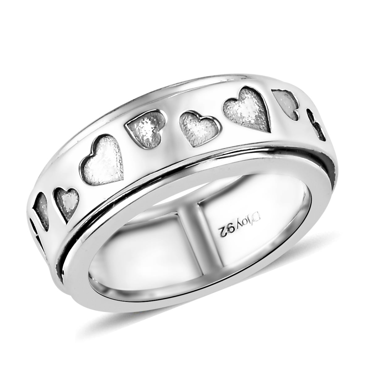 Mens Womens Spinner Band Ring 925 Sterling Silver Artisan Crafted Statement Boho Handmade Fashion Moon and Star Cross Vintage Spinner Band Ring