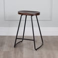 thumbnail image 1 of Saddle Scandinavian Wood Counter Stool w/ Metal Base (Set of 2), 1 of 4