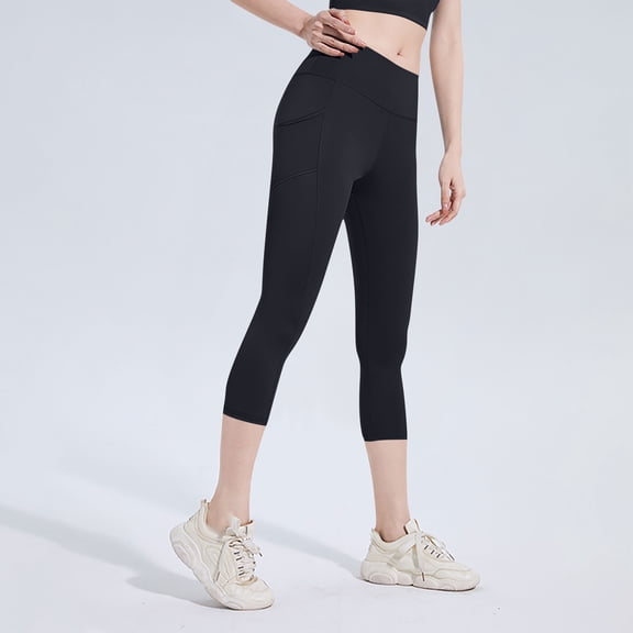 Ovbmpzd Opaque Tight Women Black Tummy Control Footless Pantyhose Workout Capri Butt Lifting Leggings Tights for Women