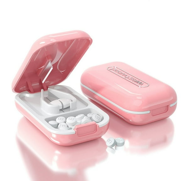 Pill Cutter, Pill Splitter Cutting Small or Large Pills in Half, Pill Crusher Cuts Pills, Vitamins, Tablets, Stainless Steel Blade, Travel Size