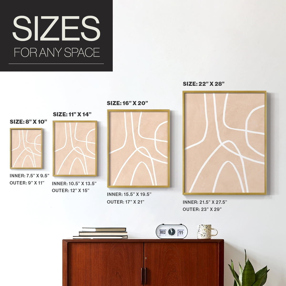 Clean Contour I in Paper Solid Wood 11 x 14 Framed Print