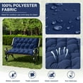 thumbnail image 3 of Snubbull Swing Replacement Cushion, Outside Bench Cushion with Backrest, 1-2 Seater Cushion with 6 Ties for Outdoor Furniture, 47 x 40 x 5 Inches Porch SwingCushion Garden Bench, Blue, 3 of 7