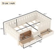 thumbnail image 4 of Bellemave Twin Size Montessori Bed with Storage and Stairs, Wood Daybed with Bookcase and Guardrails, Twin Floor Beds Frame with 2 Drawers for Room, No Box Spring Needed（Beige), 4 of 9