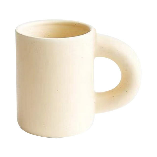 Glass&Bottle Mug - Hand Pinch Pattern Ceramic Big Ring Cup for Everyday Use in Blue Girl Theme Handle Coffee Tea Cup Water Cup