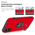 thumbnail image 6 of for iPhone XS Max Case, 360° Rotatable Ring Holder Kickstand Dual Layer Military-Grade Drop Tested Protection Support Car Holder Mount Magnetic Absorbing Bumper Phone Case, Red, 6 of 7