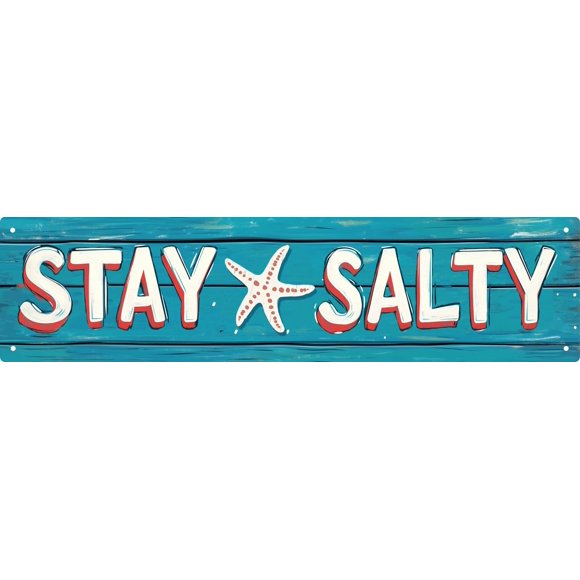 Awiszzz Letreros De Metal Con Texto En Inglés "Stay Salty" Para Decoración De Playa De Verano Para El Hogar, Decoración De Estrellas De Mar, Playa, Casa, Habitación, Dormitorio, Baño, Decoración Para