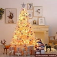 thumbnail image 5 of Keylever 7ft White Artificial Christmas Pine Tree with Warm White LED Lights, Metal Stand, 1000 Tips, 5 of 10