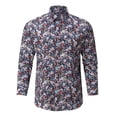 thumbnail image 2 of Camisas De Vestir Para Hombre 5xl Camisas de primavera y verano para hombres Camisa hawaiana de manga larga con estampado floral Botón de playa Camisa de oficina de trabajo Top (Multicolor, 3XL), 2 of 5