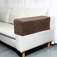 thumbnail image 3 of WRITWAA 1Pair Elastic Sofa Armrest Cover Brown Protective Slipcover for Sofa and Couch, 3 of 5